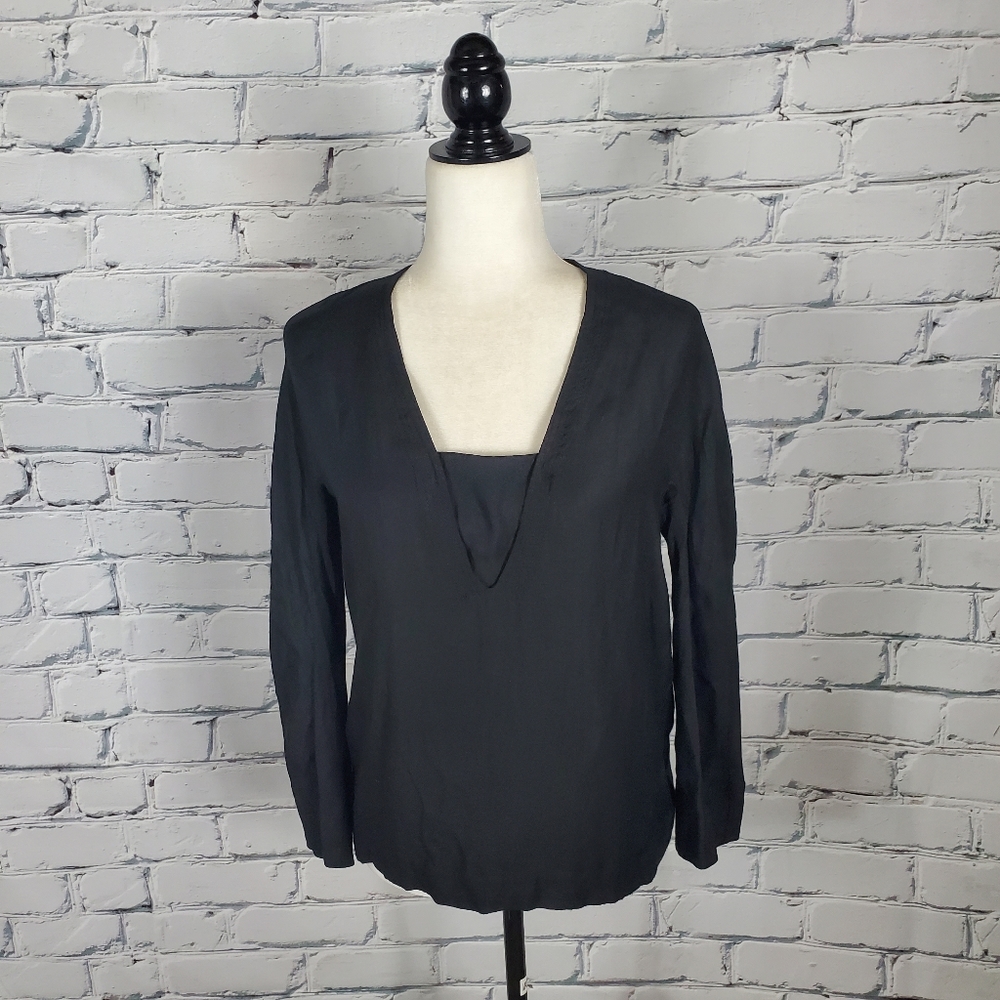 Sandro Black Woven Top